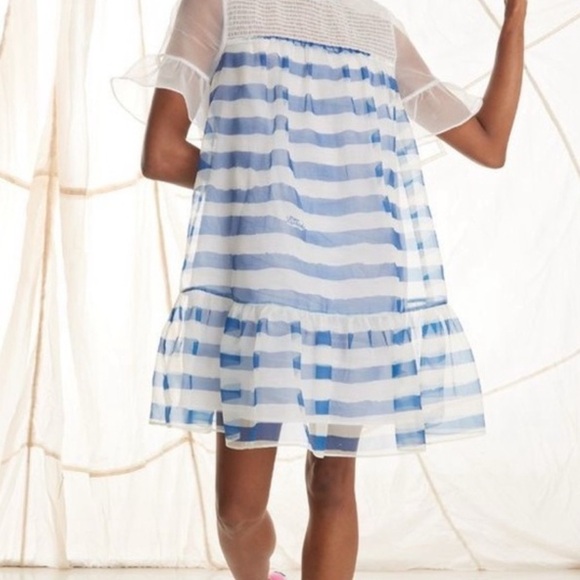 New STAUD Florence Dress Blue and White Striped Sz XS - Picture 1 of 2